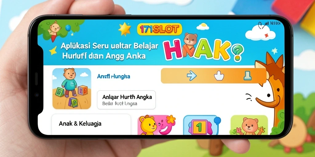 Tampilan antarmuka aplikasi 171SLOT yang interaktif dan ramah anak.