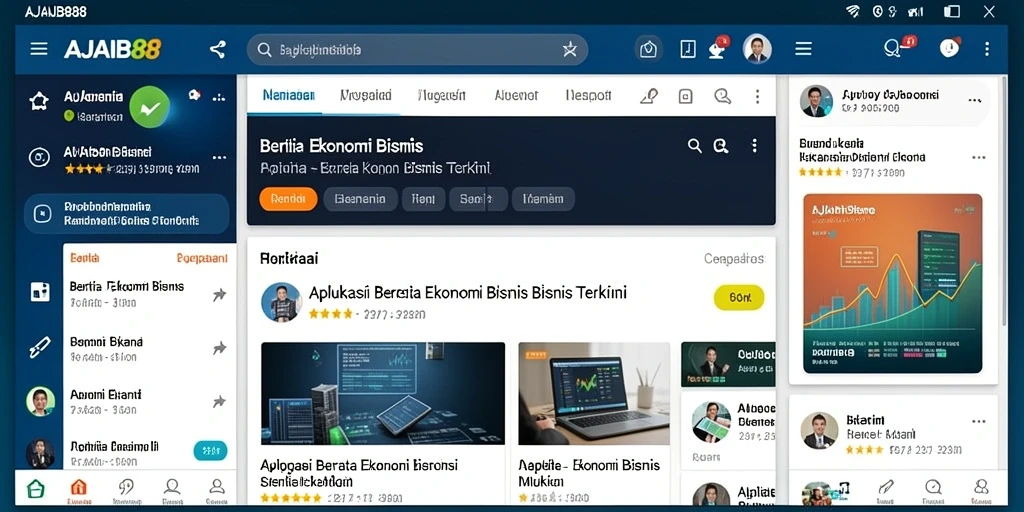 Antarmuka AJAIB88 menampilkan berita ekonomi dan bisnis terbaru.