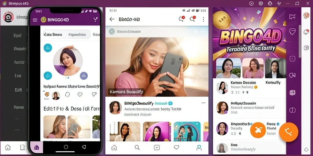 Antarmuka BINGO4D dengan fitur pengeditan yang kaya dan intuitif.