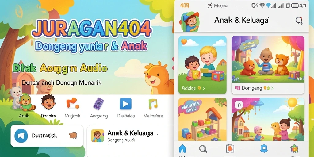 Tampilan antarmuka <strong>JURAGAN404</strong> yang ramah anak dan interaktif.