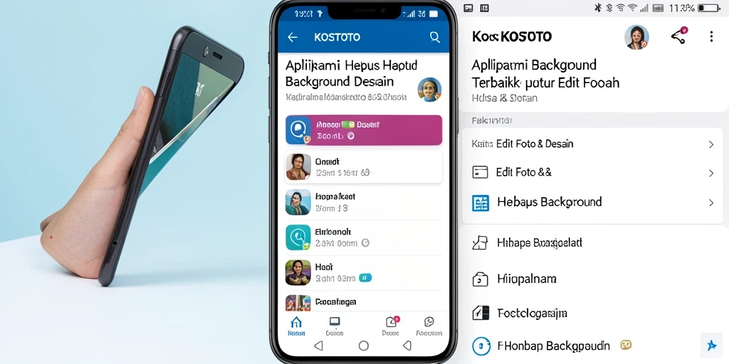 Antarmuka KOSTOTO yang intuitif untuk menghapus background dengan mudah.