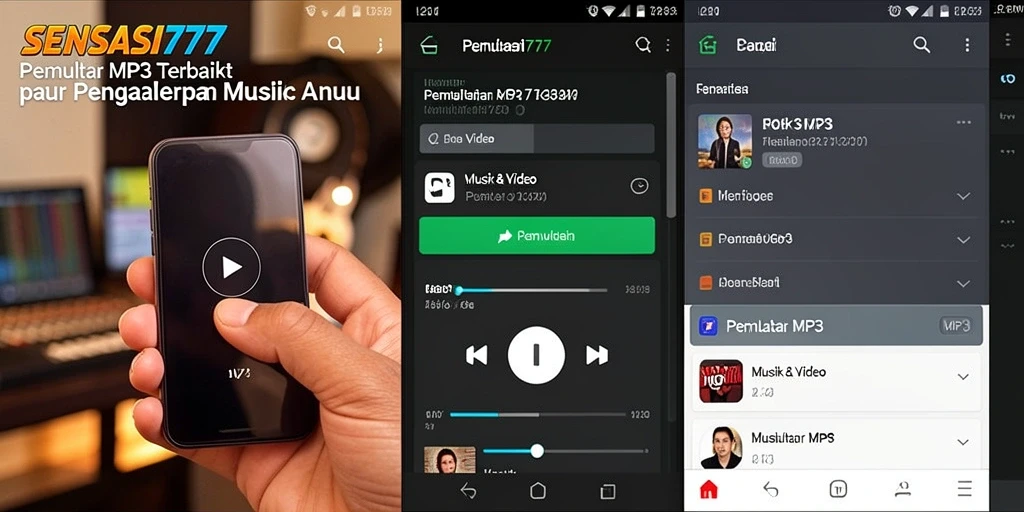 Tampilan antarmuka SENSASI777 yang ramah pengguna untuk Pemutar MP3.