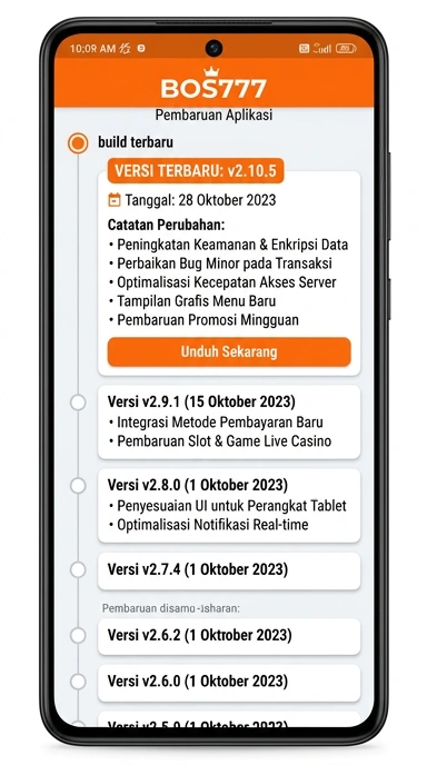 Riwayat Versi Aplikasi bos777 untuk Android